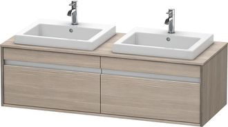 Duravit Duravit Ketho Mueble De Pared 6797, 2 Extra&iacute;bles, 1400mm, Para 2 Lavabos Empotrados, A Ambos Lados, Color (frente/cuerpo): Decoraci&oacute;n Pino Plata - Kt6