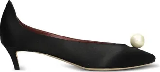 Magda Butrym Shoes Kitten Heel Kitten Heel With Pearl Satin Black