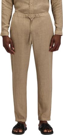 Sundek Linnen broek met elastische taille - Heren - Slim Fit Broeken - Beige - XL - Linnen - Broeken
