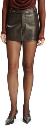 Bardot Maika Faux Leather Miniskirt in Dark Choco at Nordstrom, Size 2