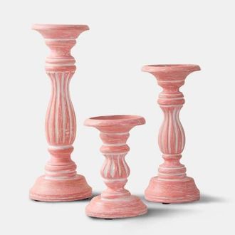 Mela Artisans Ros&eacute; Reverie Pillar Candleholder Set in Rose at Nordstrom