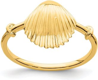 Diamond2Deal 14k Yellow Gold Polished Shell Ring
