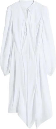 Christophe Lemaire Creased Bias Dress - Dames - Casual kleedjes - Wit - S - Kleedjes
