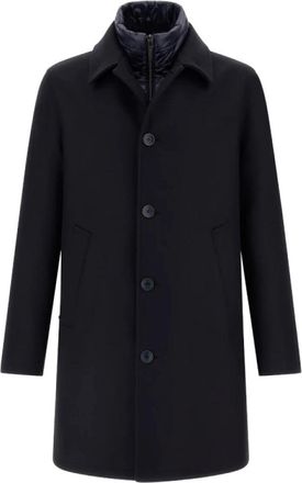 Herno Single-Breasted Coat - Heren - Mantel - Blauw - 2XL - Wol - Jassen
