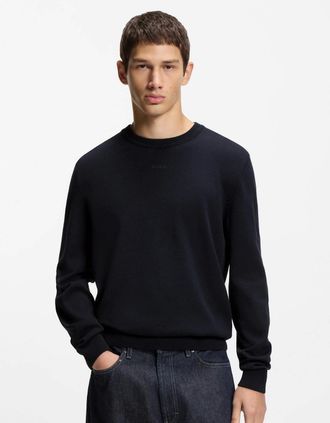 HUGO BOSS Mens HUGO San Cassius-C2 Mens Crew Neck Jumper - Navy 410 - Size: 38