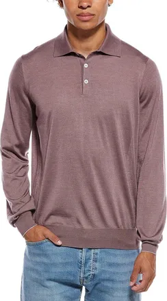Brunello Cucinelli Cashmere & Silk-Blend Knit Polo Shirt
