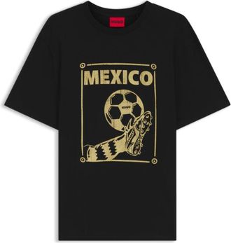 HUGO BOSS Relaxed-fit T-shirt in cotton with soccer artwork