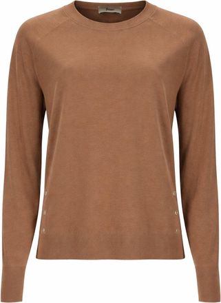 Herno Raglan Sleeves Lyocell-Cotton Ribbed Sweater
