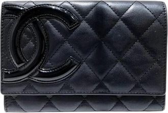 Chanel Pre-owned Wallets, female, Black, Size: ONE SIZE Pre-owned Cambon Lambskin Wallet