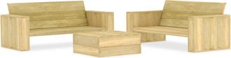 vidaXL Vidaxl Juego De Muebles De Jard&iacute;n 3 Piezas Madera De Pino Impregnada