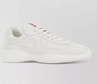 Prada nappa leather lace up low top sneakers