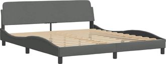 vidaXL Estructura De Cama Dover De Tela Gris Oscuro 183x213 Cm Vidaxl