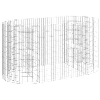 Berkfield Home Gabion Raised Bed Galvanised Iron 200x100x100 cm in Silver | Size: 200 x 100 x 100 cm