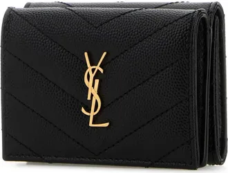 Saint Laurent Womens Black Leather Wallet 1000 Portafogli