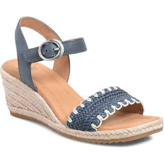 S&ouml;fft Inez Wedge Sandal in Navy at Nordstrom, Size 9.5