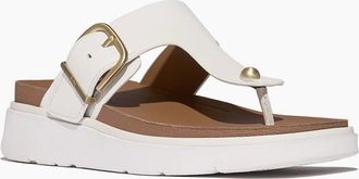 FitFlop Womens Fitflop Gen-FF Toe-Post Leather Womens Urban White Sandals - Size: 7