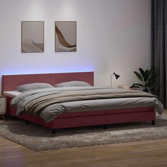 vidaXL Cama Box Spring Con Colch&oacute;n Terciopelo Rosa 180x210 Cm Vidaxl