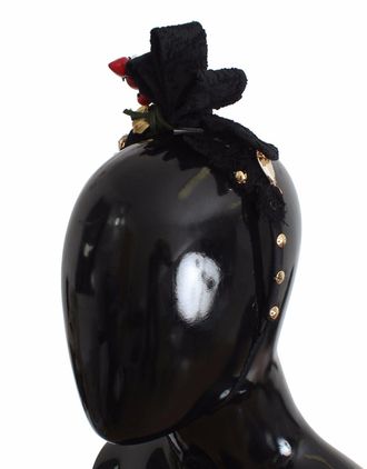 Dolce & Gabbana Diadem Haarband Tiara Bessenfruit Kristal Strik Haar