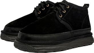 Generic Men winter artificial long plush and thickened anti slip high top warm cotton short boots (Black,8.5)