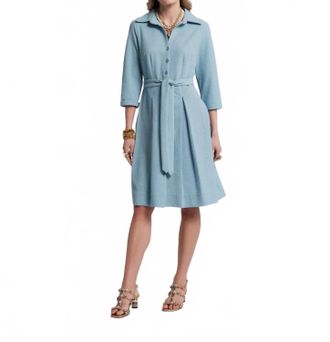Frances Valentine Bellini Midi Shirt Dress In Air Blue