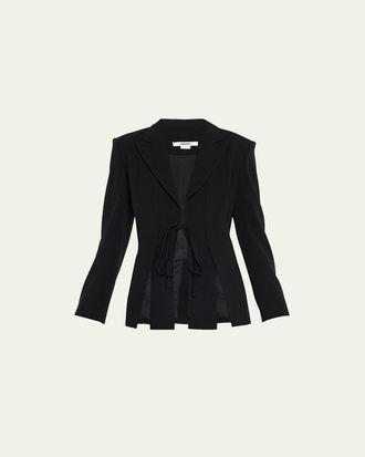 Jason Wu Tie-Front Peak-Lapel Blazer