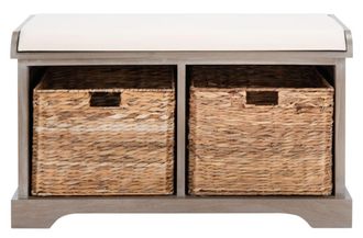 Safavieh Banco de madera blanqueado