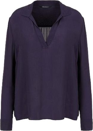 A|X Armani Exchange Long-Sleeved Viscose Crepe Shirt With Classic Collar