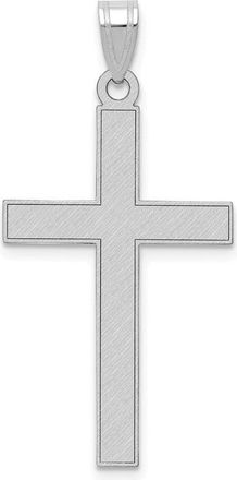 Diamond2Deal 14k White Gold Florentine Satin Cross Pendant