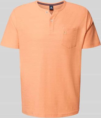 Lerros T-Shirt mit Brusttasche und Label-Stitching Modell SERAFINO in Orange, Gr&ouml;&szlig;e S