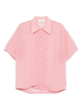 Séfr Sergio grid-pattern shirt - women - Polyester - S - Pink