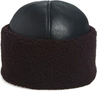 Our Legacy Blizzard Genuine Shearling Hat in Dark Brown Aviator Shearling at Nordstrom, Size Small