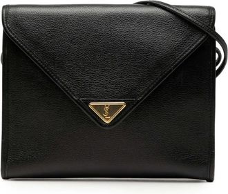 Saint Laurent Borsa a tracolla con battente in pelle XX secolo - Nero