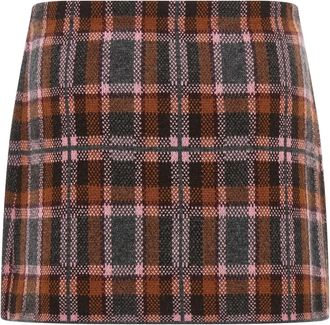 Guest In Residence Tartan Jacquard Skirt - Brown