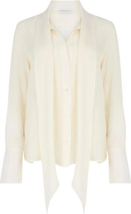 Nina Ricci Lavalliere Satin Shirt - Dames - Overhemden - Beige - XS - Satijn - Overhemden
