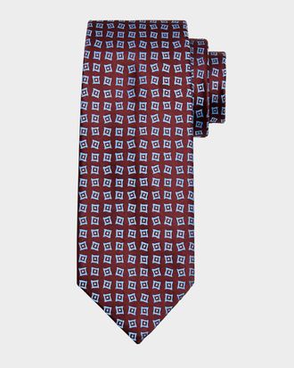 Charvet Men & apos;s Geometric Square Silk Tie