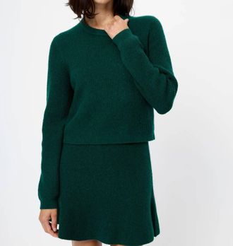 French Connection Vhari Knit Classic Sweater In Evergreen