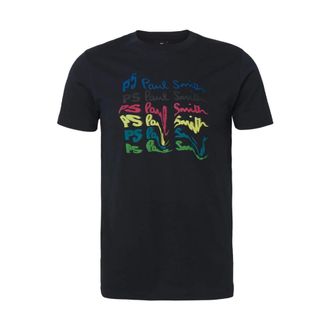 Paul Smith T-shirt Logo Onda - male - PS By Paul Smith - T-Shirts - Black - 2XL - Tops