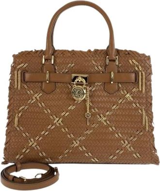 Michael Kors Pre-owned Handbags, female, Brown, Size: ONE SIZE Pre-owned Hamilton Satchel Leather 2way Bag