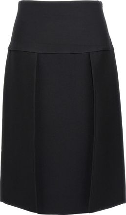 Khaite Black Kidd Midi Skirt