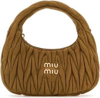 Miu Miu Khaki Suede Handbag