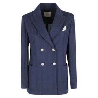Circolo 1901 Blazers, female, Blue, Size: 2XS Double-breasted Blazer