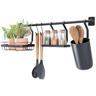 iDesign Portautensili con 2 ganci e supporti per piante e spezie