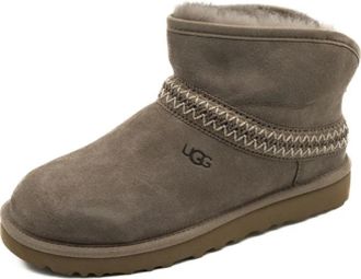 UGG Classic Mini Crescent - Dames - Winterlaarzen - Beige - 38 EU - Su&egrave;de - Schoenen