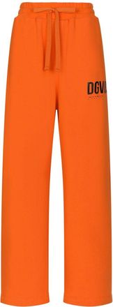 Dolce & Gabbana logo-print cotton track pants - women - Cotton - S - Orange