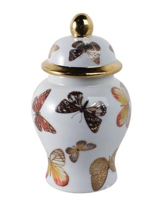 Sagebrook Home 8In Butterflies Temple Jar