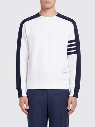Thom Browne Felpa girocollo in cotone a righe con motivo 4-bar