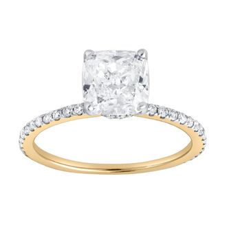 LuvMyJewelry Adeline 2.3 Ct Cushion Lab Grown Diamond Engagement Ring in 14K Yellow Gold at Nordstrom, Size 7