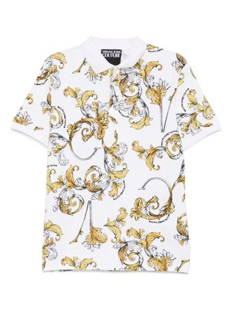 Versace Jeans Couture Barocco-print polo shirt - men - Cotton/Polyester/Polyamide/Elastane - S - White