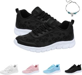 Generic Orthopedic Sneakers for Women,Casual Fashion Comfortable Soft Sole Arch Support Shoes Lace Print Hollow Breathable Mesh Sports Shoes Womens Orthopedic
