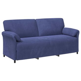 vidaXL Sof&aacute; De 3 Plazas Azul Polic&iacute;a 198 X 83 X 95 Cm Terciopelo Vidaxl